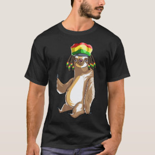 Camiseta Perezoso Pelo Bandera Jamaicana Regalo Divertido M