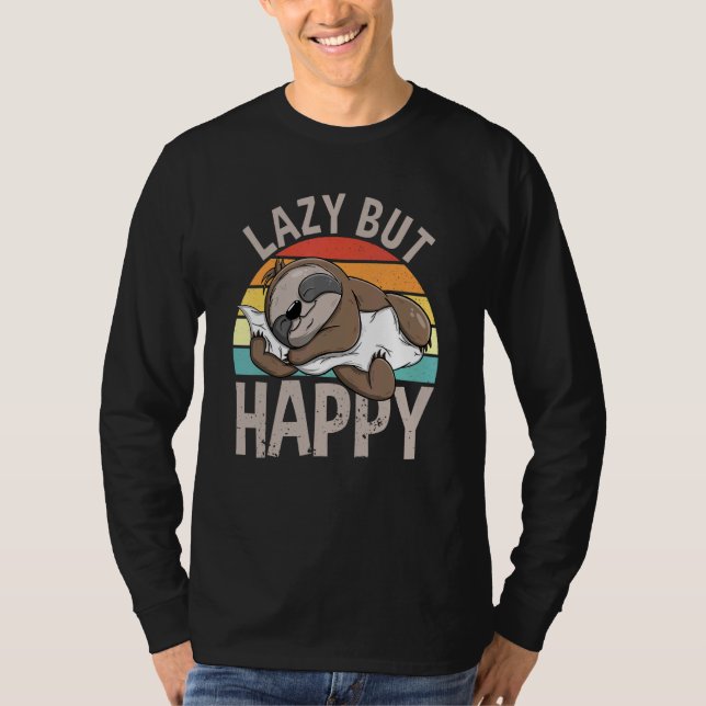 Camiseta Perezoso pero feliz Fault Spruch Sweeping Sleeping (Anverso)