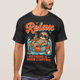 Camiseta Perezoso Relájate Nada Está Bajo Control Divertido