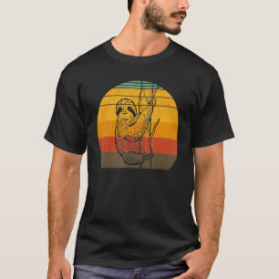 Camiseta Perezoso Silueta de perezoso animal puesta de sol