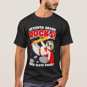 Camiseta Perezoso superhéroe de 7º grado vuelve al cole niñ