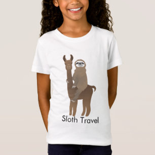 Camiseta Perezoso Viaja en una Llama
