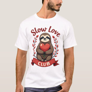 Camiseta Perezoso Vintage San Valentín Corazón Mono Arte 2