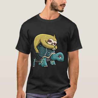 Camiseta Perezoso y tortuga vintage