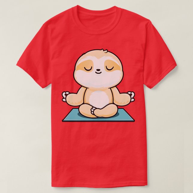 Camiseta Perezoso Zen Meditando Yoga Lindo (Diseño del anverso)