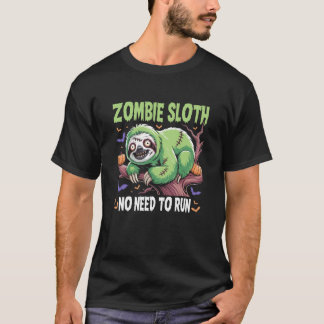 Camiseta Perezoso Zombie No Necesita Correr Halloween Perez