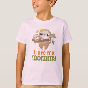Camiseta Perezosos madre e hijo colgando de una rama Me enc