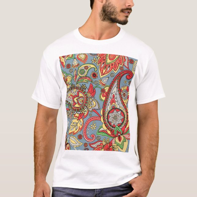 Camiseta Perfección Paisley: Patrón de cosecha oriental (Anverso)