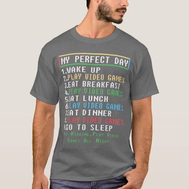 Camiseta Perfect Day Gamer Gifts foreen Boys Video Games re (Anverso)
