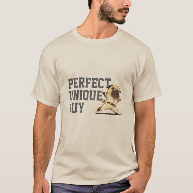Camiseta PERFECT UNIQUE GUY Clever PUG Acronym Baseball (Anverso)
