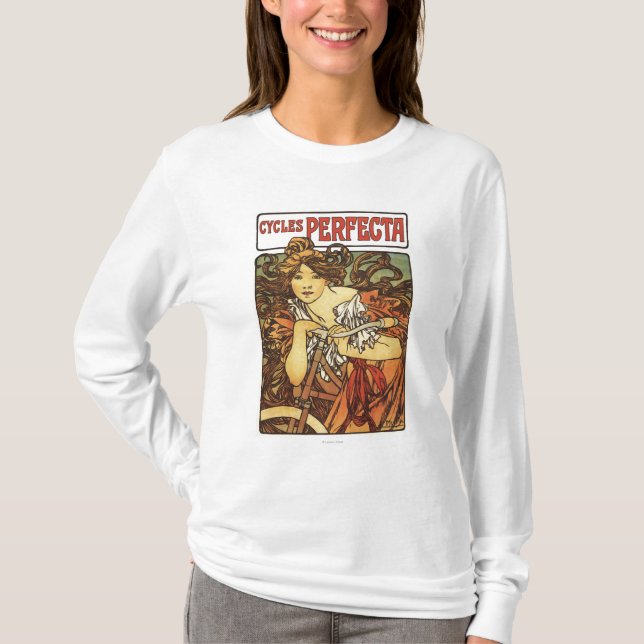 Camiseta Perfecta bicicleta con poste publicitario de mujer (Anverso)