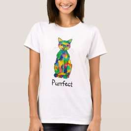 Camiseta perfecta para gato arco iris