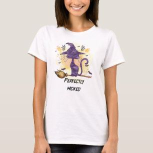 Camiseta Perfectamente malvado - Gato negro de bruja