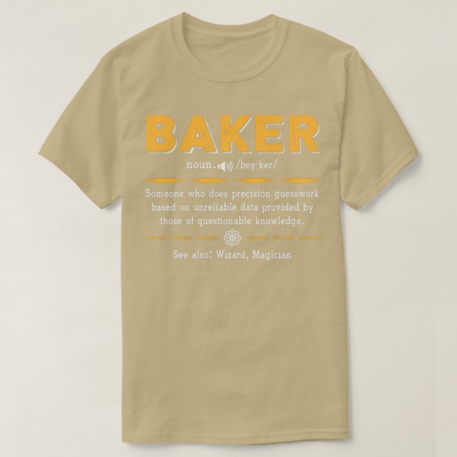 Camiseta Perfecto Baker Definition Funny Baking Saying Gift (Diseño del anverso)