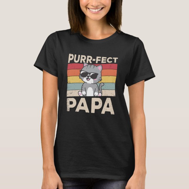 Camiseta Perfecto papá papá papá padre gatos propietario Ma (Anverso)