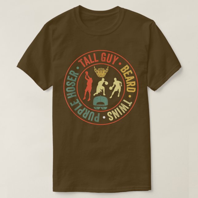 Camiseta Perfecto Para Los Niños Tall Guy Beard Twins Purpl (Diseño del anverso)