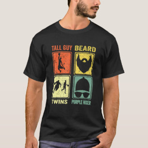 Camiseta Perfecto Para Los Niños Tall Guy Beard Twins Purpl