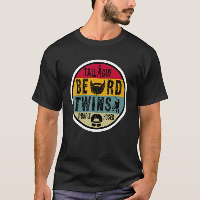 Camiseta Perfecto Para Los Niños Tall Guy Beard Twins Purpl (Anverso)