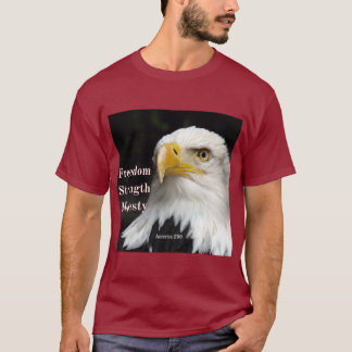 Camiseta Perfil de águila calva de frente sobre fondo negro