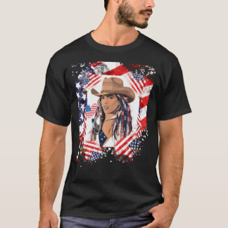 Camiseta Perfil de Cowboy Carter Pic American Flag