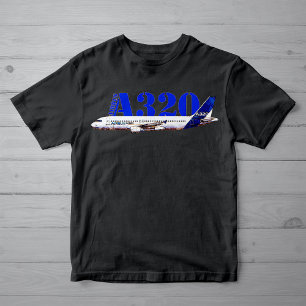 Camiseta Perfil de dibujo de la acuarela del Airbus A320