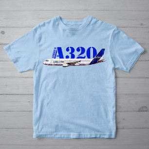 Camiseta Perfil de dibujo de la acuarela del Airbus A320