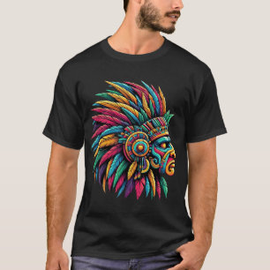 Camiseta Perfil de guerrero maya azteca