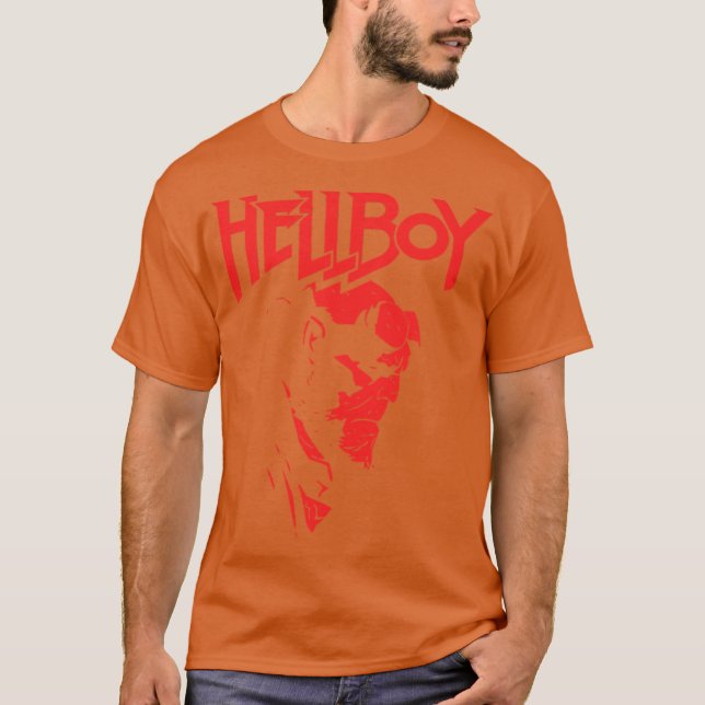 Camiseta Perfil de Hellboy regalo chico (Anverso)