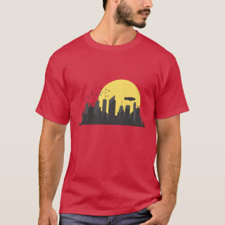 Camiseta Perfil de la ciudad con Zeppelin amigo