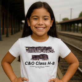 Camiseta Perfil de la locomotora de vapor C&O Clase H-8 All