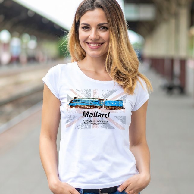 Camiseta Perfil de locomotora de mallard LNER clase A4 con  (LNER Class A4 4468 Mallard - Fastest Steam Locomotive. Womens Basic T-Shirt)