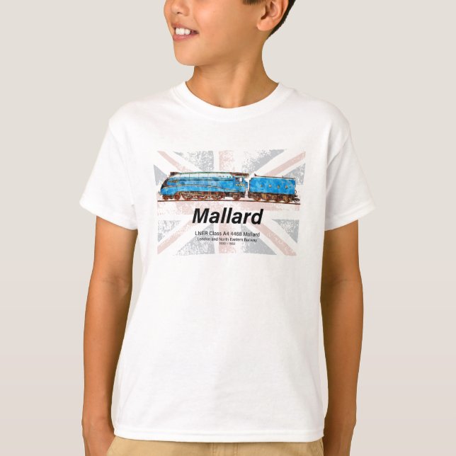 Camiseta Perfil de locomotora de mallard LNER clase A4 con  (Anverso)