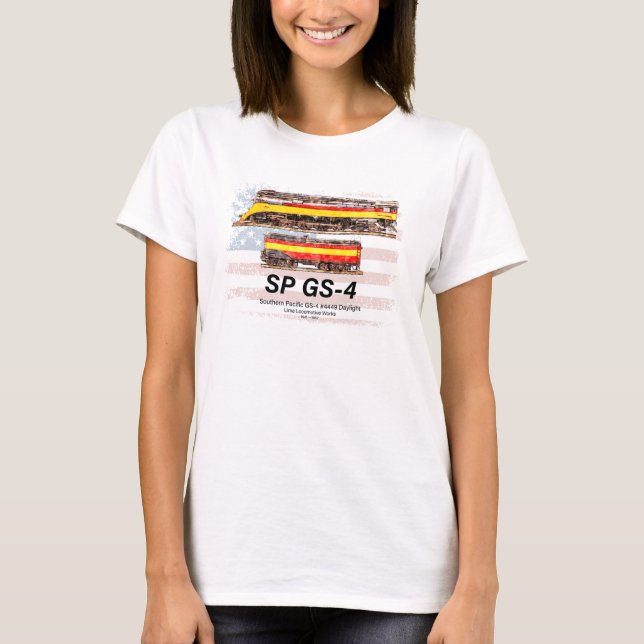 Camiseta Perfil de locomotora diurna GS-4 del Pacífico Sur (Anverso)