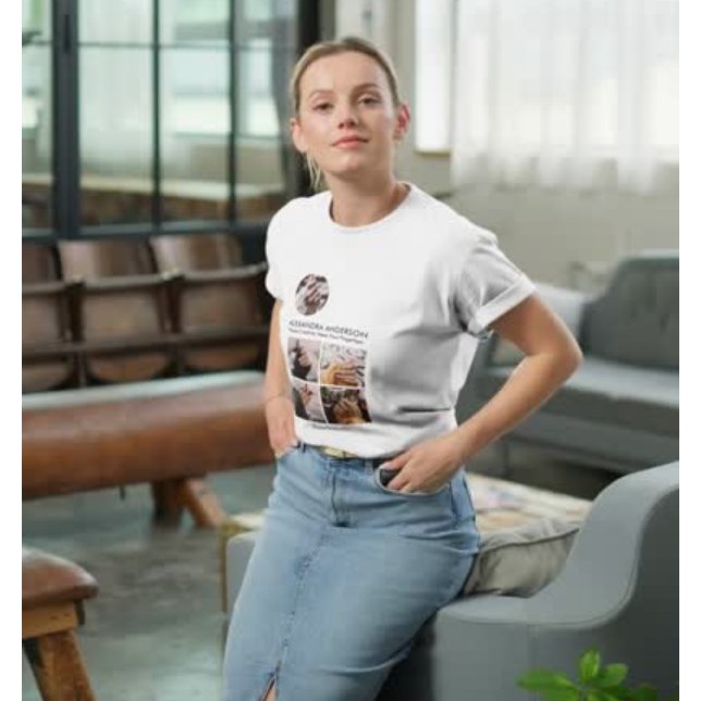 Camiseta Perfil de medios sociales en el Collage de fotos d (Instagram Photo Collage Social Media Profile T-Shirt)