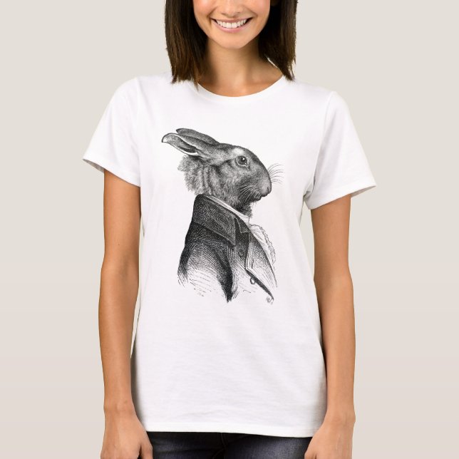 Camiseta Perfil de retrato de conejo (Anverso)