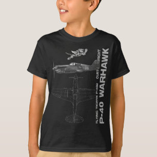 Camiseta Perfil del avión de Warhawk WII de combate P-40