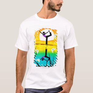Camiseta Perfil lateral de una yoga practicante de la mujer