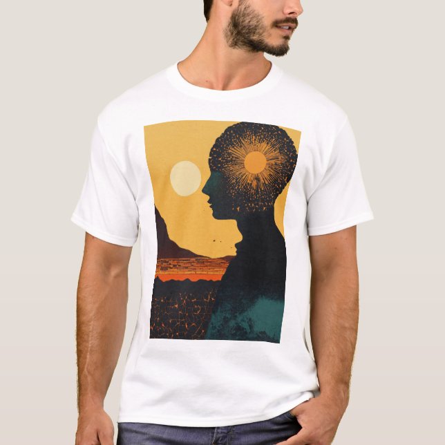 Camiseta Perfil solar + patrón de semitono (Anverso)
