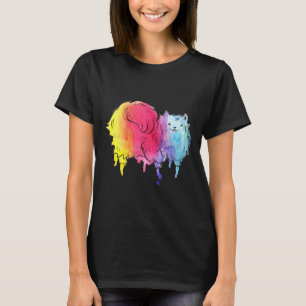 Camiseta Perforación de color de arcoiris pomerania