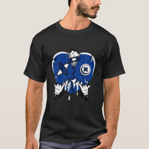 Camiseta Perforación Del Corazón Para Coincidir Con El Blu