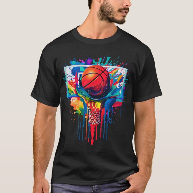 Camiseta Perforación del taladro del baloncesto de goteo co (Anverso)