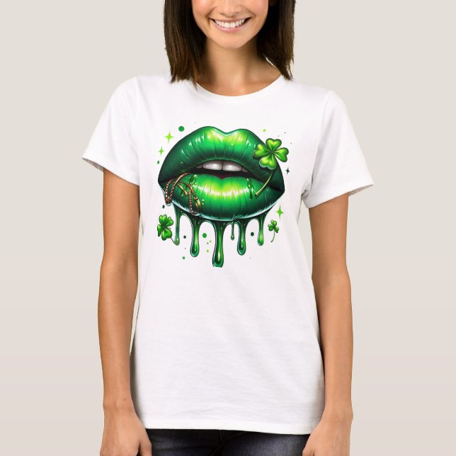 Camiseta Perforación vibrante de los labios de Shamrock (Anverso)