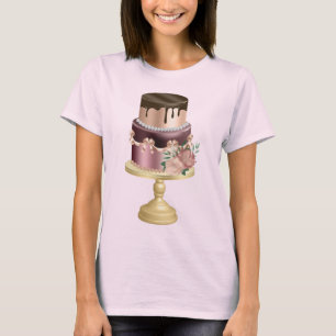 Camiseta Perforaciones de chocolate y pastel de lujo de oro