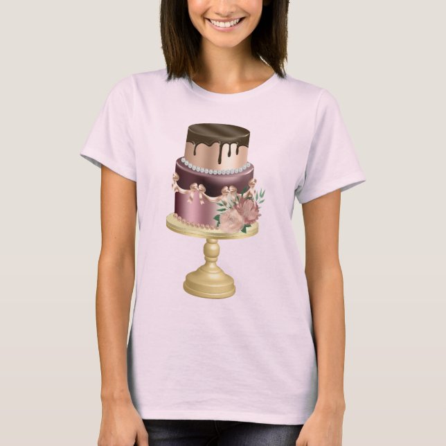 Camiseta Perforaciones de chocolate y pastel de lujo de oro (Anverso)