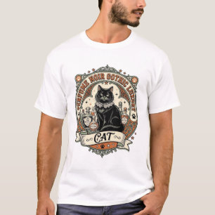 Camiseta Perfume Negro Gótico Lujo Perfume de Gato Negro Gó