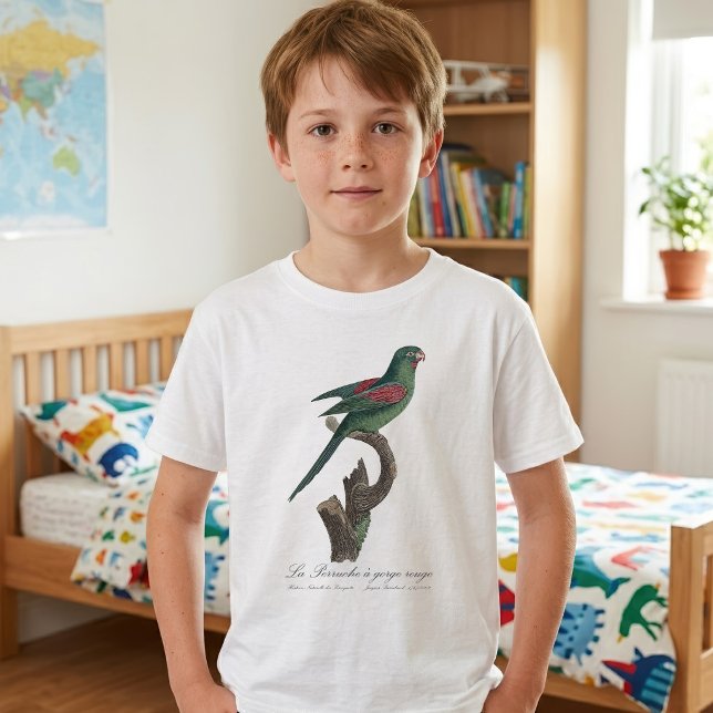 Camiseta Perico Catrín, Brotogeris jugularis (Orange-Chinned Parakeet, Brotogeris jugularis. Boy Basic White T-Shirt)