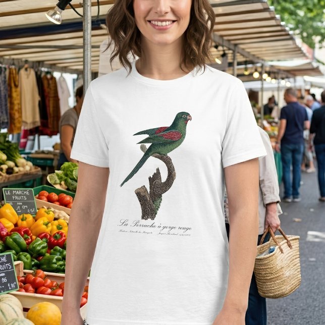 Camiseta Perico Catrín, Brotogeris jugularis (Orange-Chinned Parakeet, Brotogeris jugularis. Women Basic White T-Shirt)