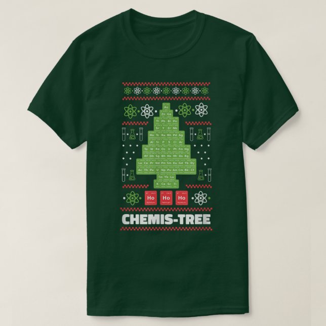 Camiseta Periodic Table Chemical Elements Christmas Tree Ta (Diseño del anverso)