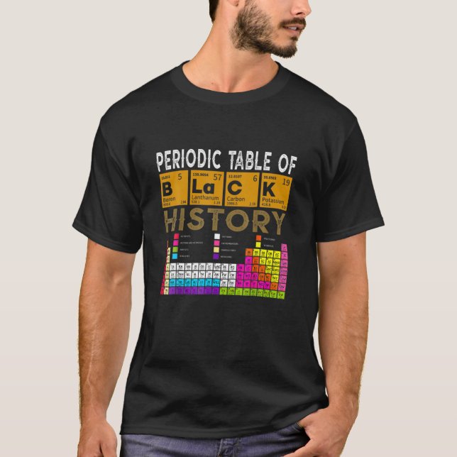 Camiseta Periodic Table Of Black History, African American (Anverso)