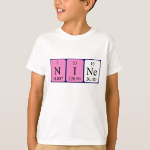 Camiseta periódica de nombre de tabla